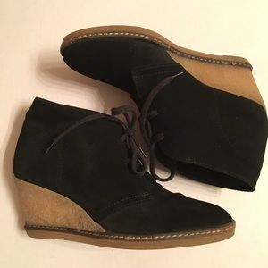 J.Crew MacAlister Black Suede Leather Wedge